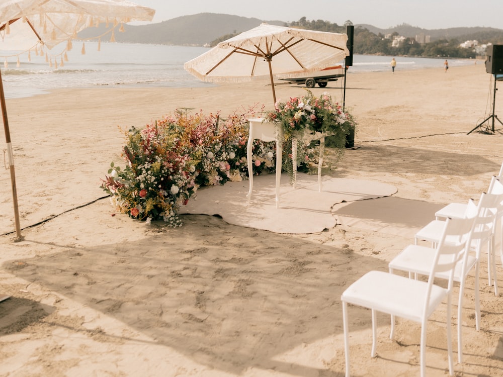 Décor de cérémonie sur le sable