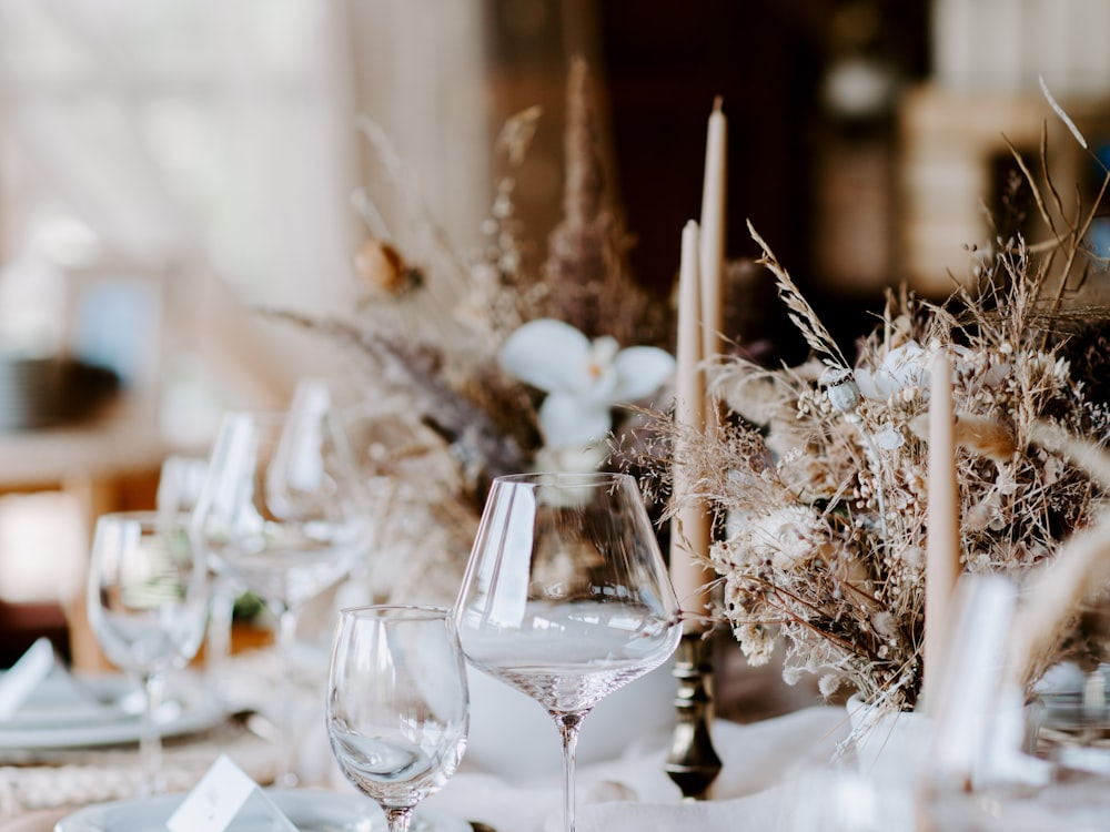 Table de réception aux chandelles